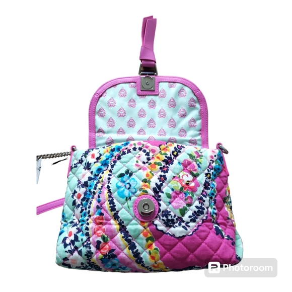 Vera Bradley Carson RFID Mini Crossbody Wildflower Paisley Retired Pattern - Picture 3 of 9